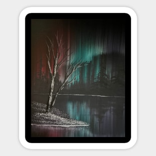 Red Green and Blue Northern Lights Sticker